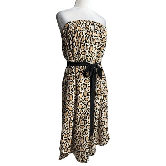 Lane Bryant Leopard Print Tube Tie Dress Strapless Women's PLUS Size 18/20 - Picture 4 of 10